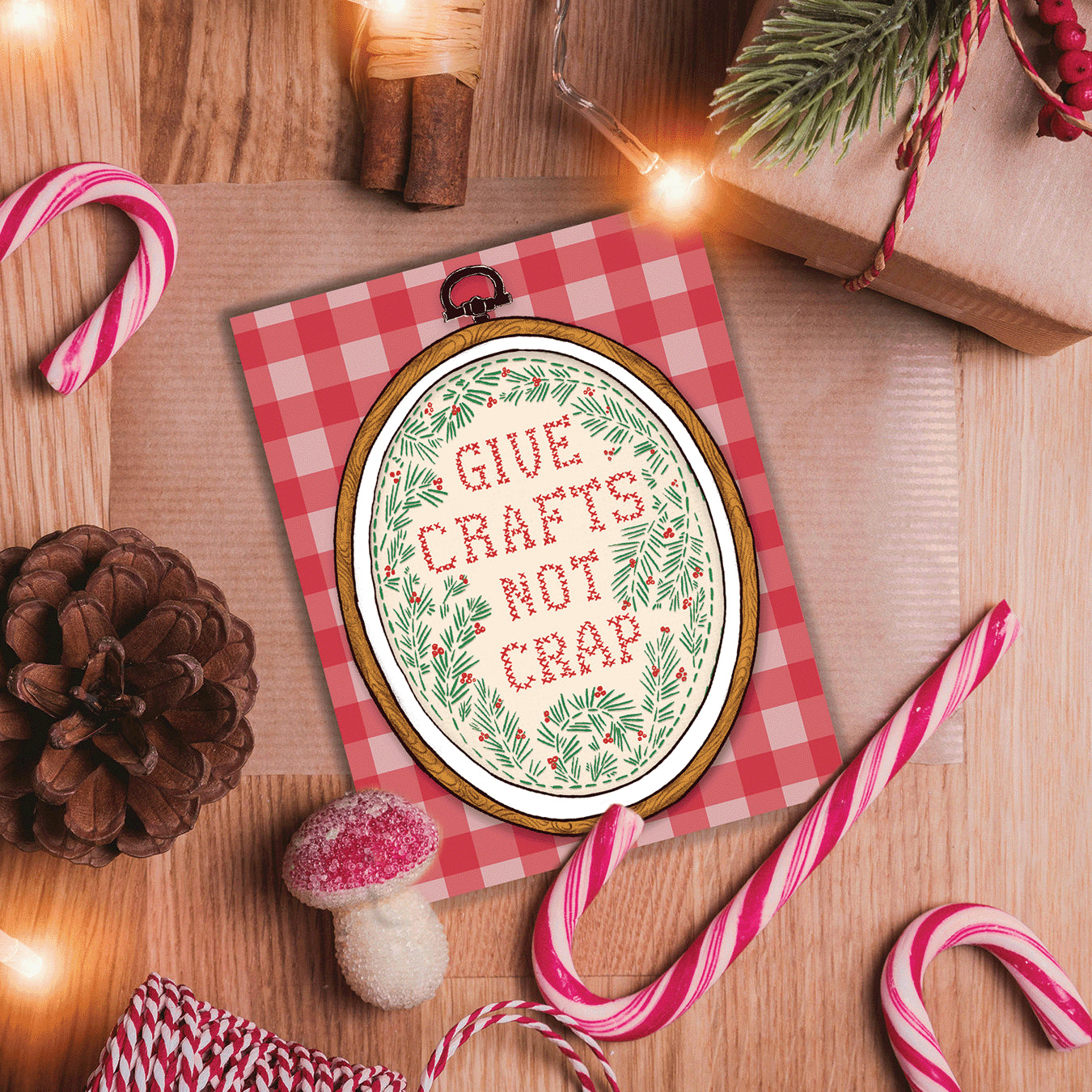 Give Crafts Not Crap Holiday Card
