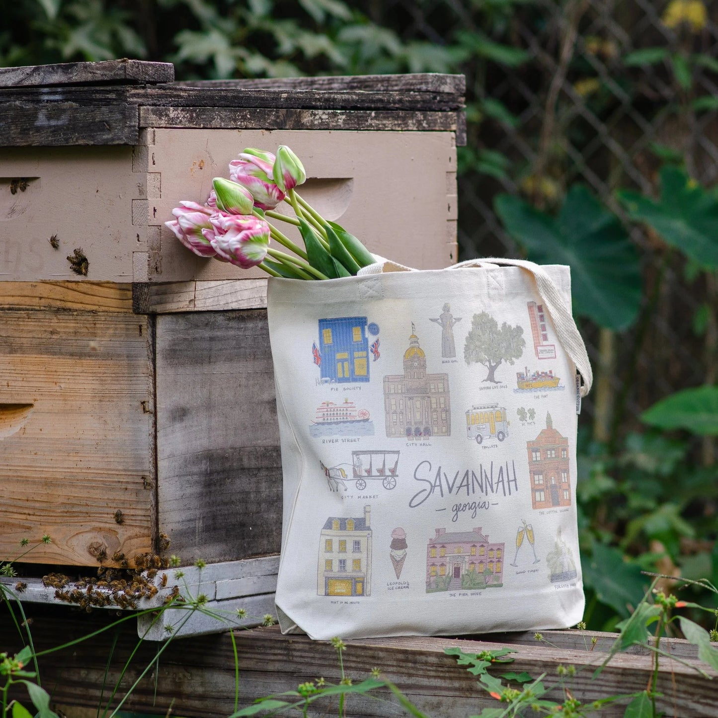 Savannah Sights Canvas Tote Bag