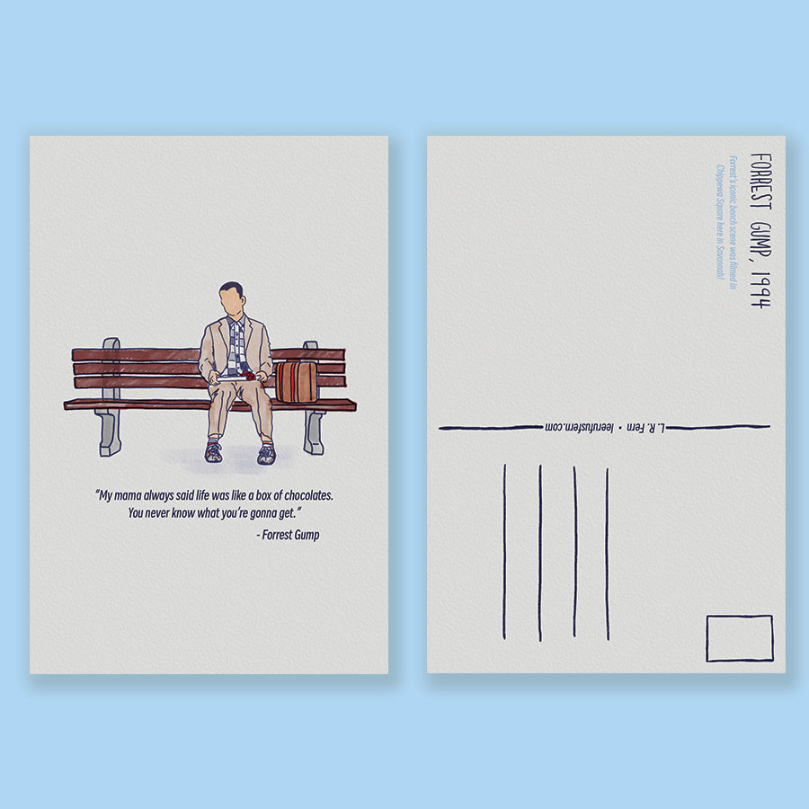 Forrest Gump Bench Postcard