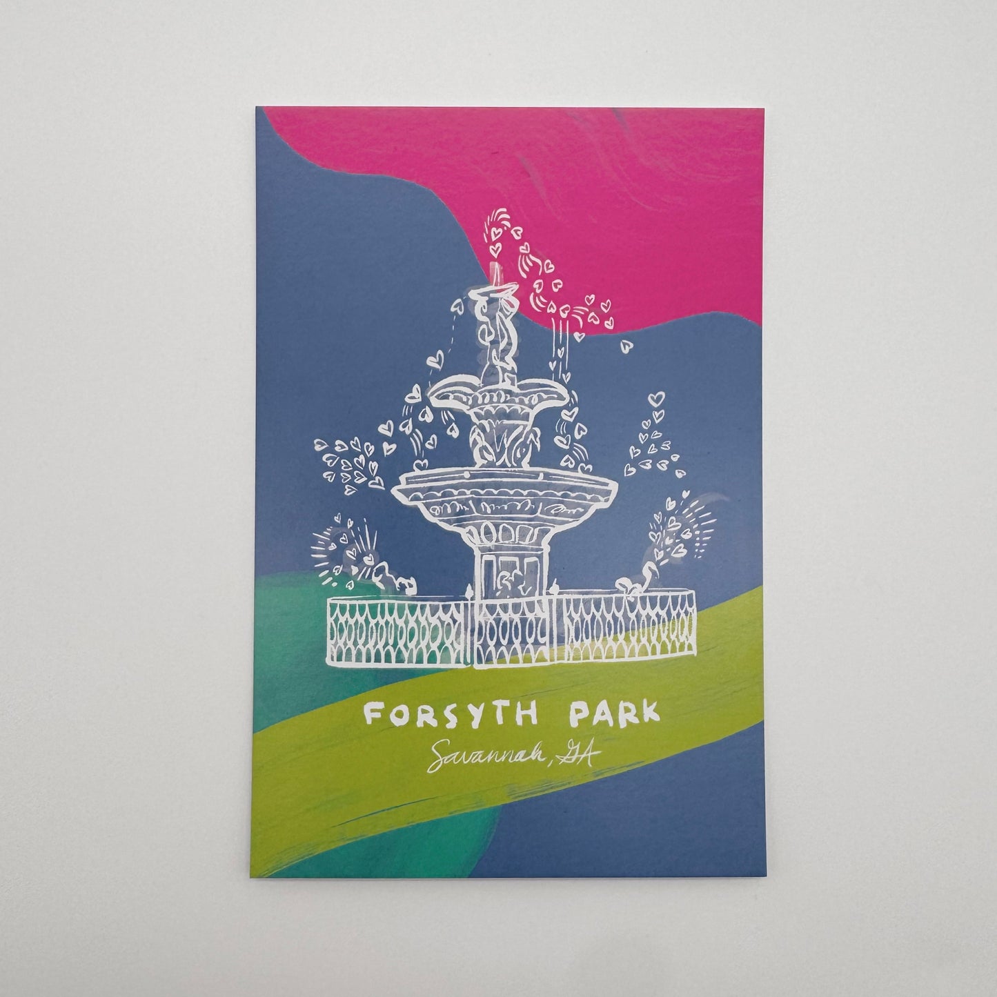 Colorful Forsyth Fountain Postcard