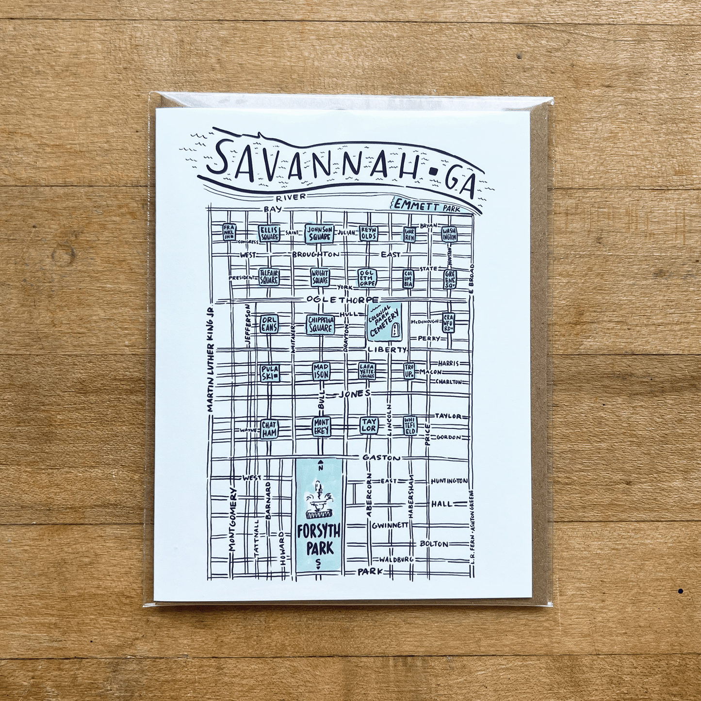 Savannah Squares and Grid Greeting Card