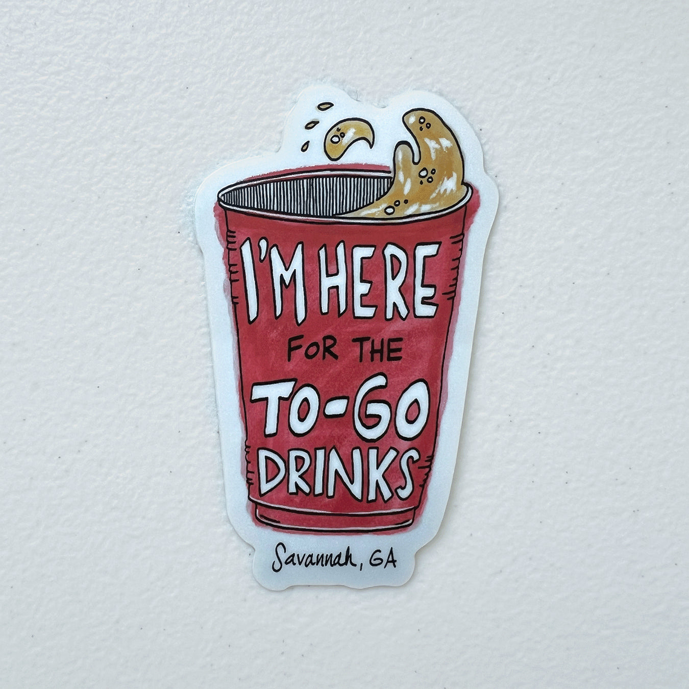Here for the To-Go Drinks Sticker