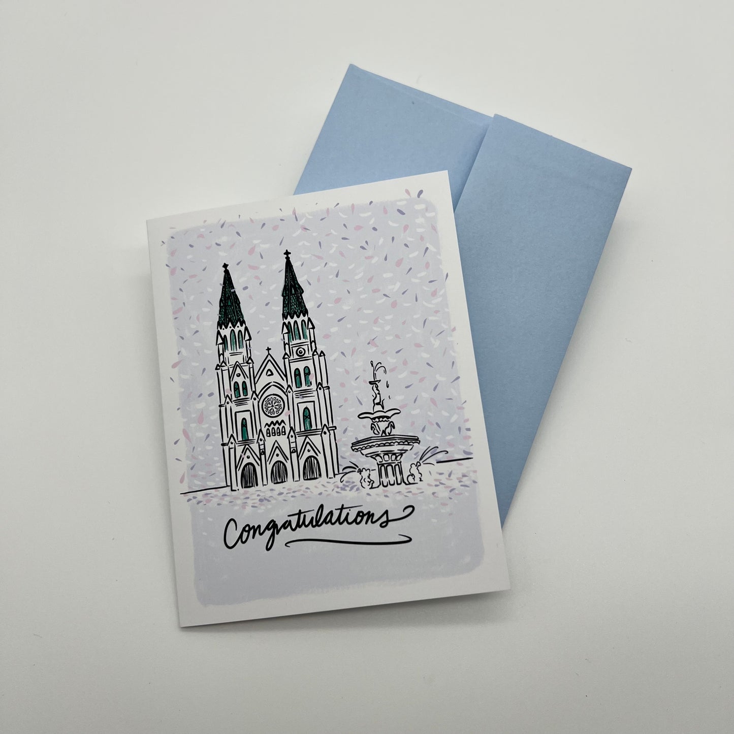 Congratulations Confetti Wedding Greeting Card