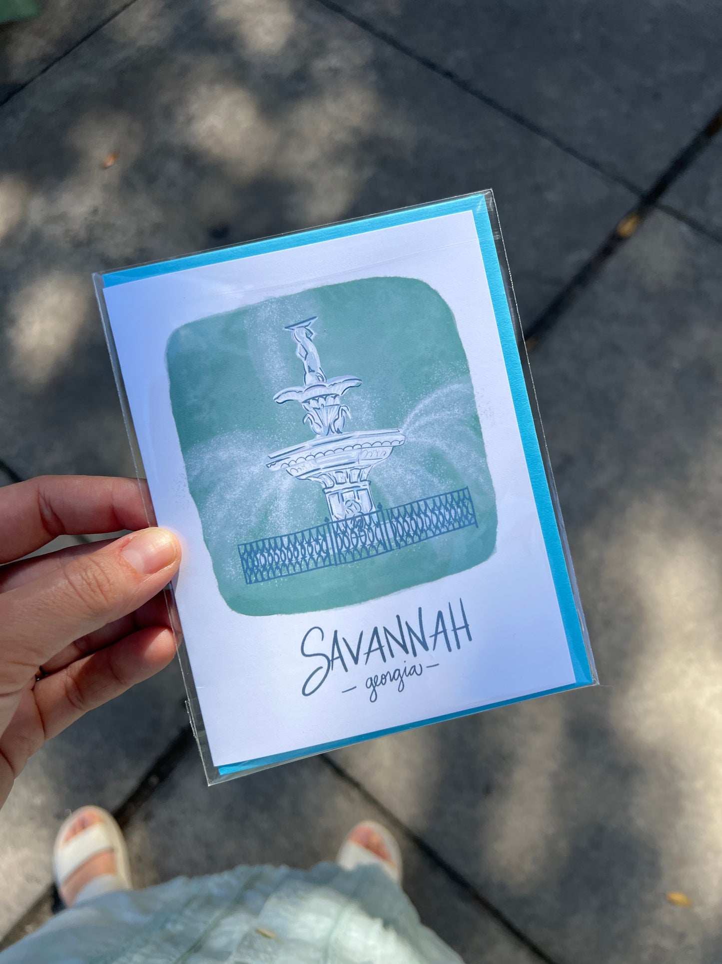 Forsyth Fountain Savannah Greeting Card
