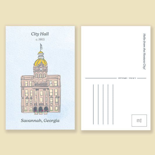 Savannah City Hall Postcard