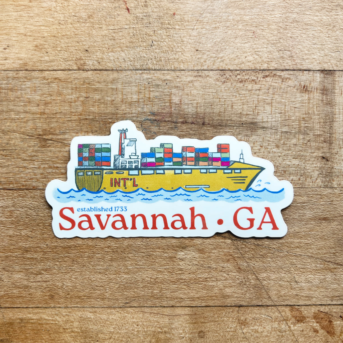 Container Ship Savannah Sticker