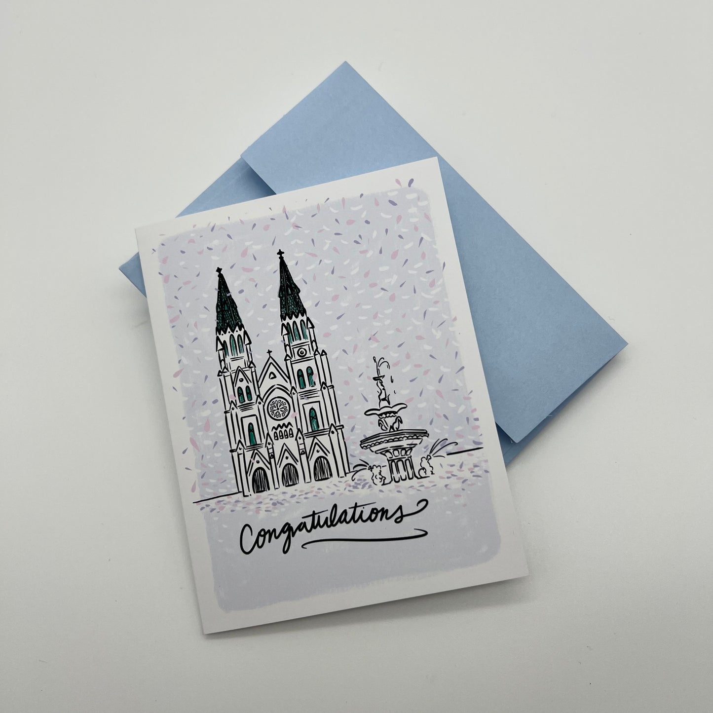 Congratulations Confetti Wedding Greeting Card