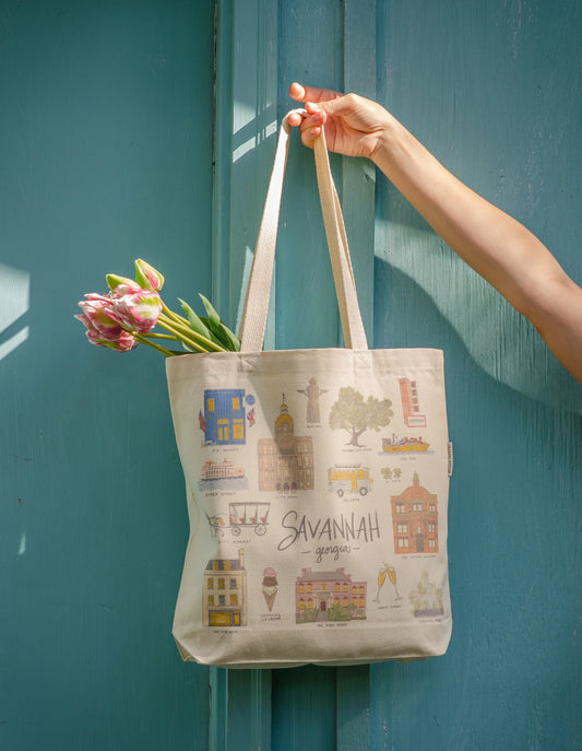 Savannah Sights Canvas Tote Bag