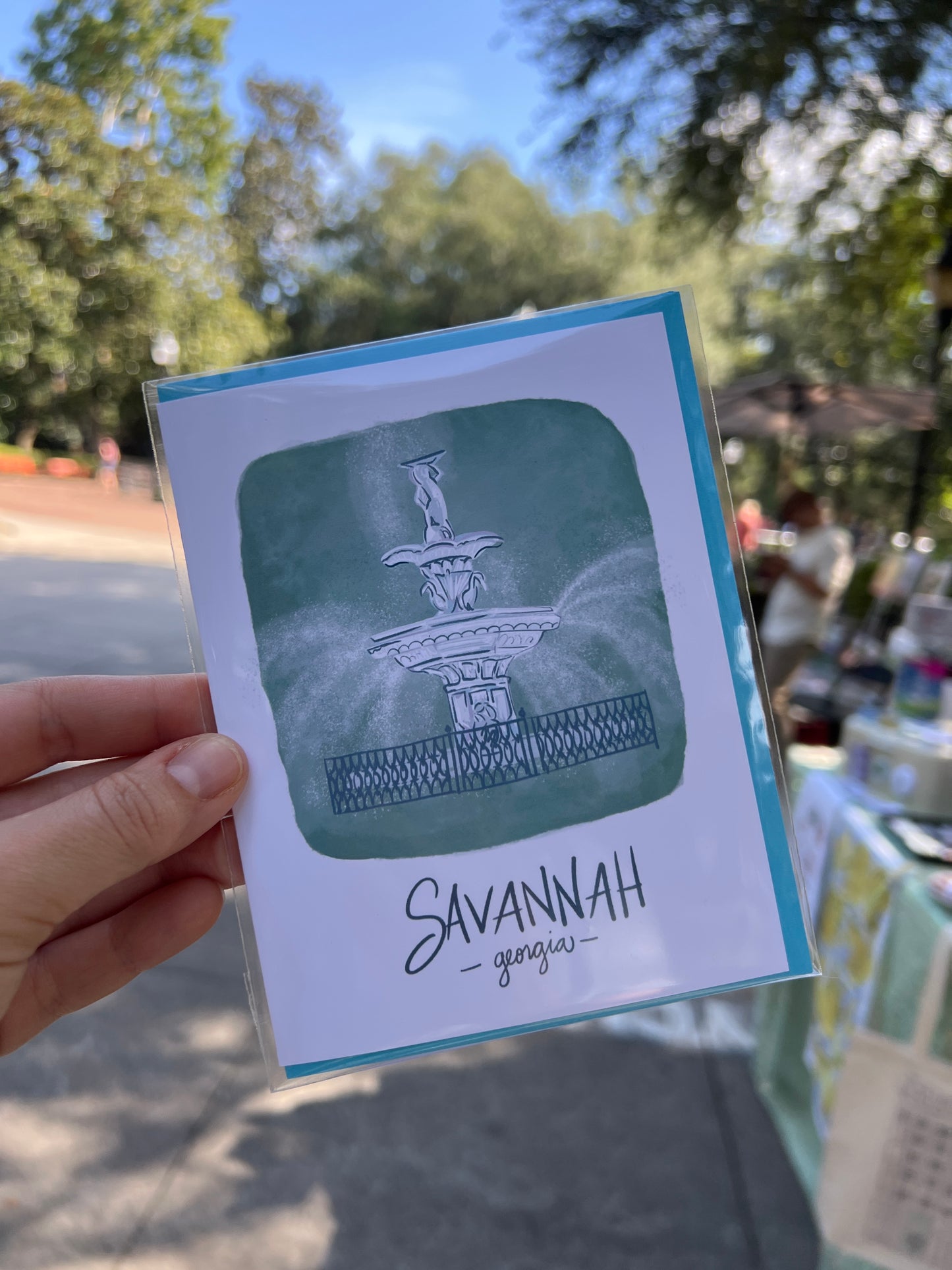 Forsyth Fountain Savannah Greeting Card