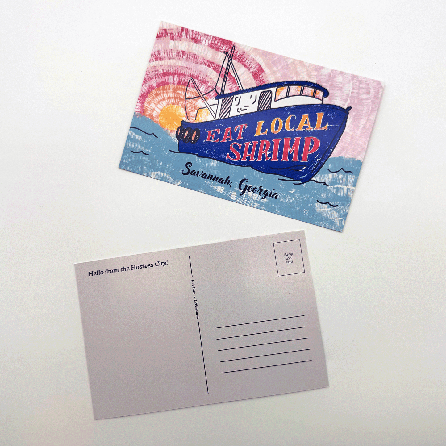 Eat Local Shrimp Savannah Postcard