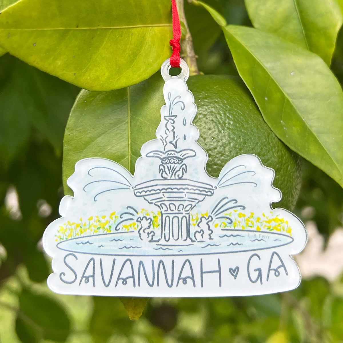 NEW Forsyth Park Fountain Savannah Holiday Ornament