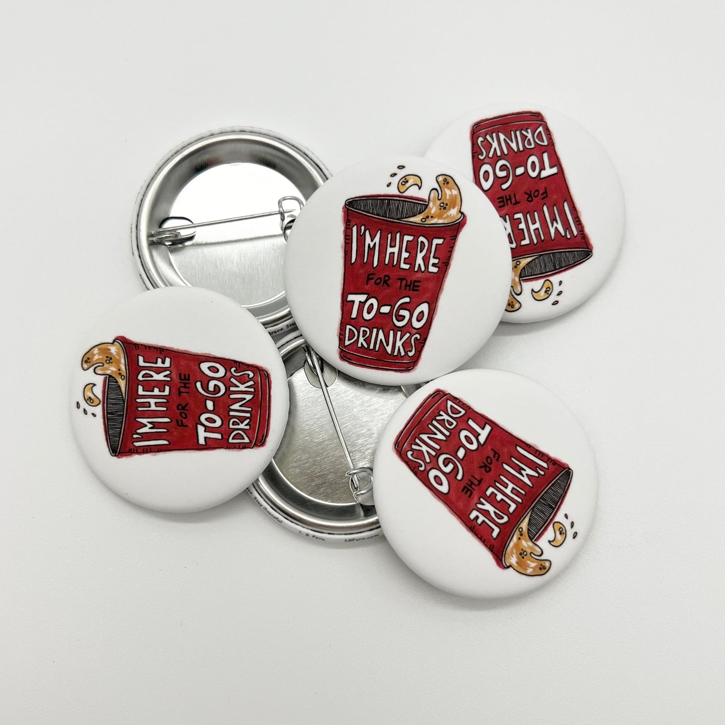 To-Go Drinks 1.5" Pinback Button