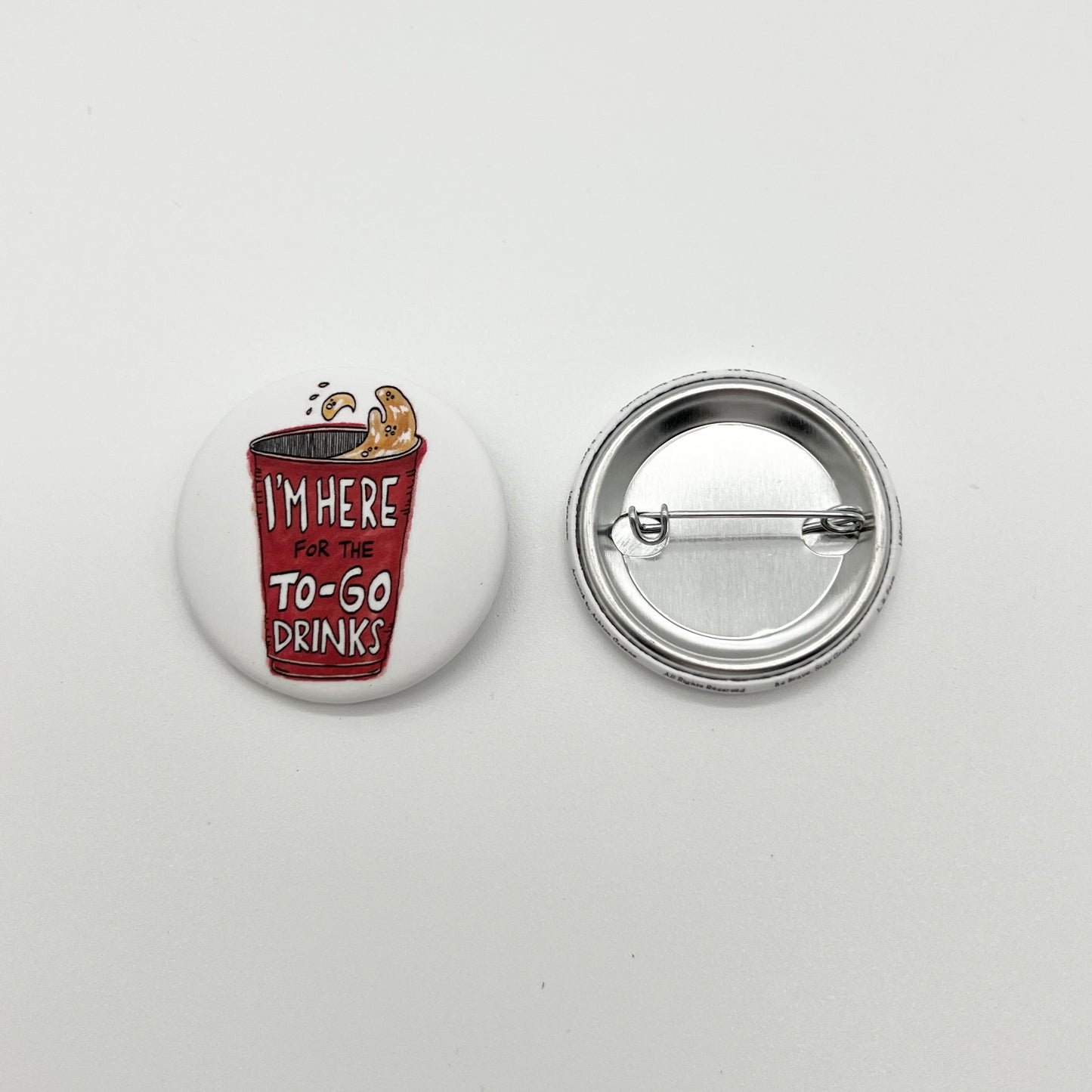 To-Go Drinks 1.5" Pinback Button