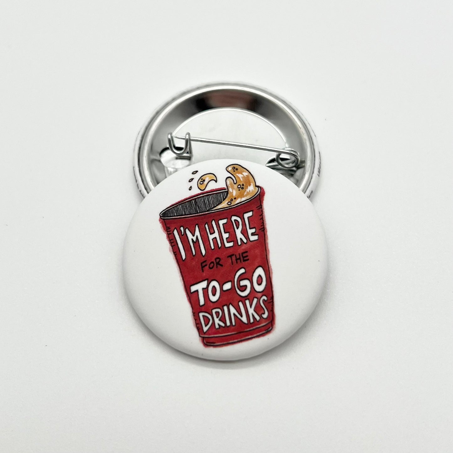 To-Go Drinks 1.5" Pinback Button