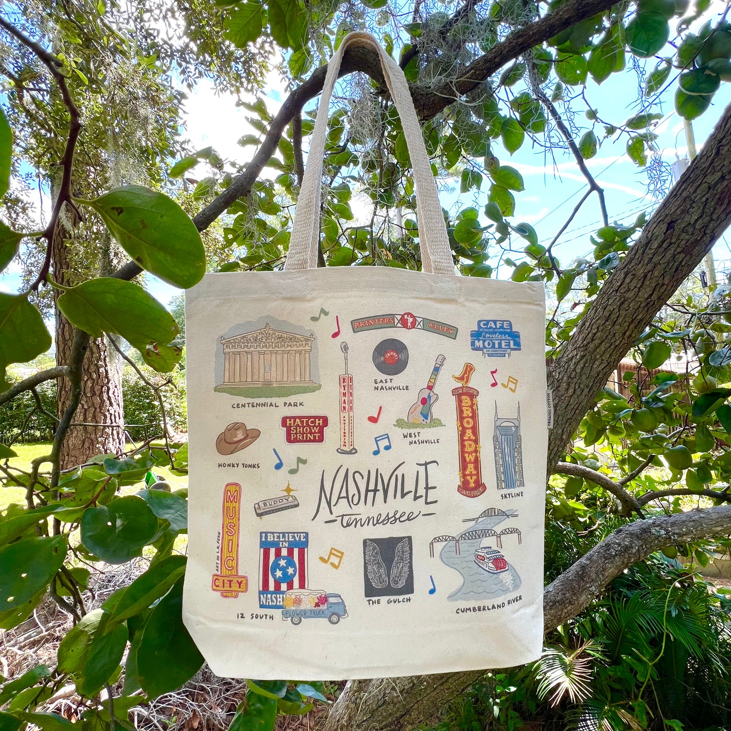 Nashville Sights Canvas Tote Bag