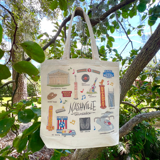 Nashville Sights Canvas Tote Bag