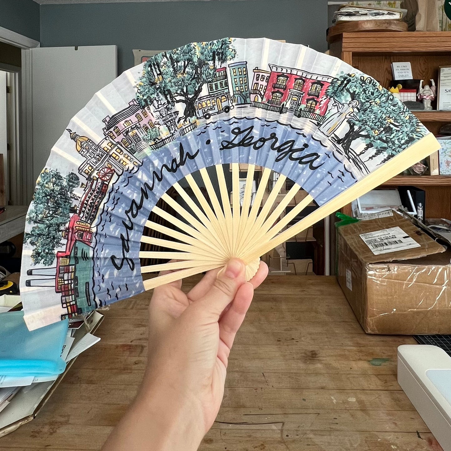 Savannah Georgia Accordion Hand Fan