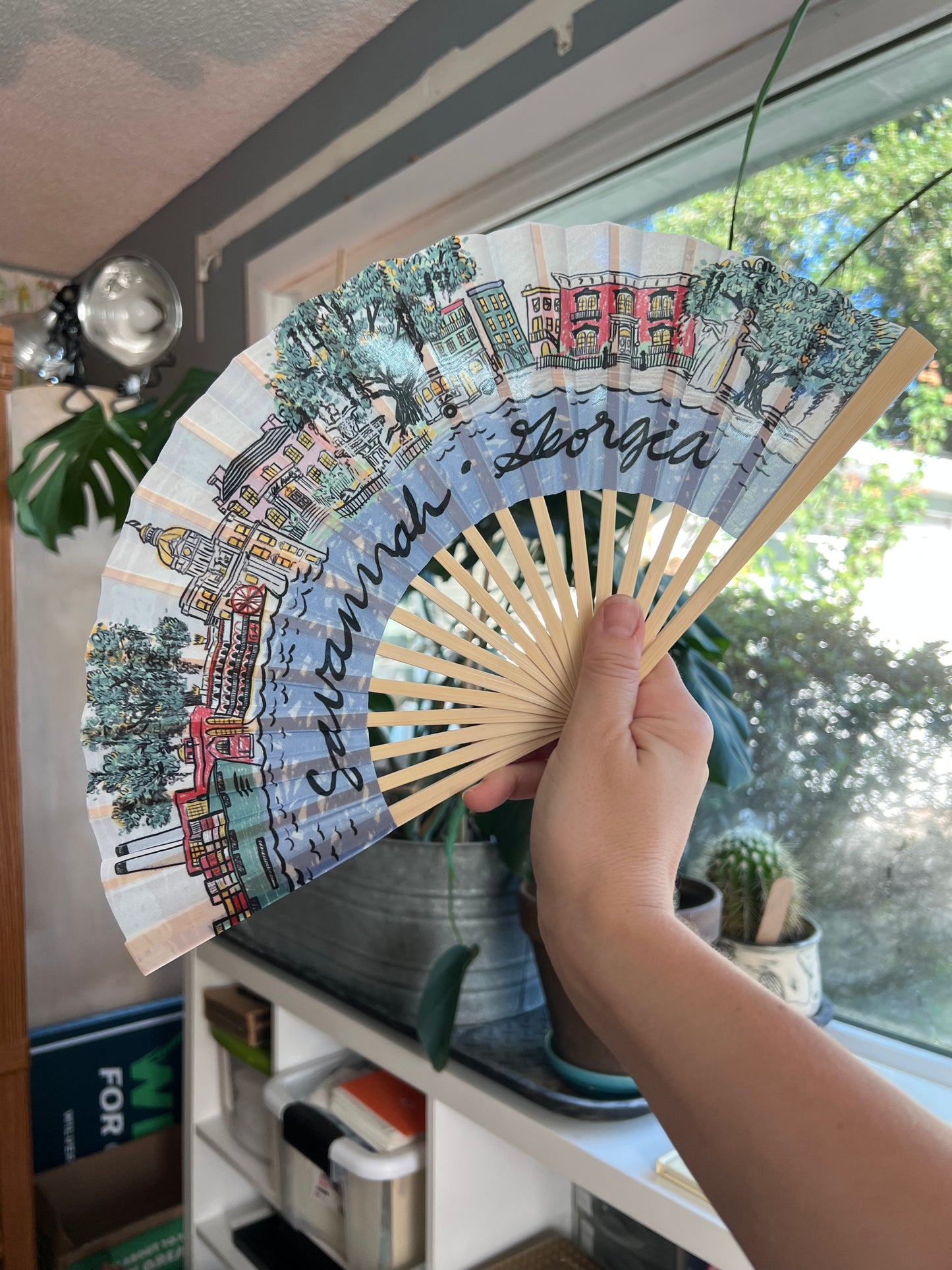 Savannah Georgia Accordion Hand Fan