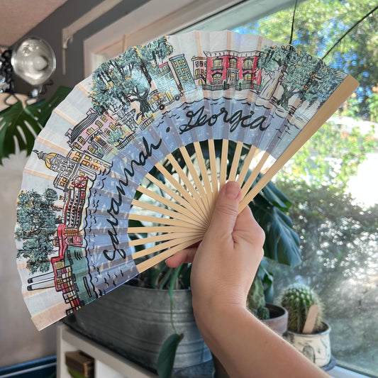 Savannah Georgia Accordion Hand Fan