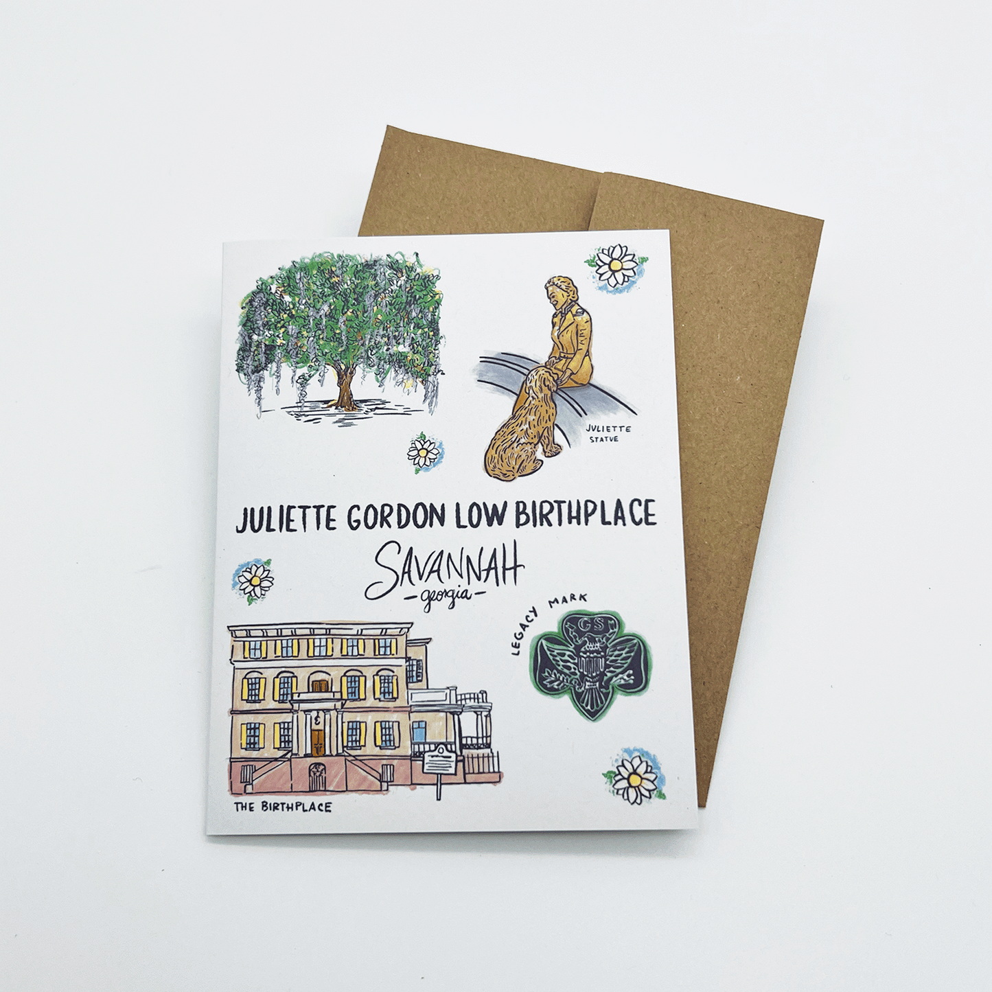 Juliette Gordon Low Birthplace Greeting Card - Full Art