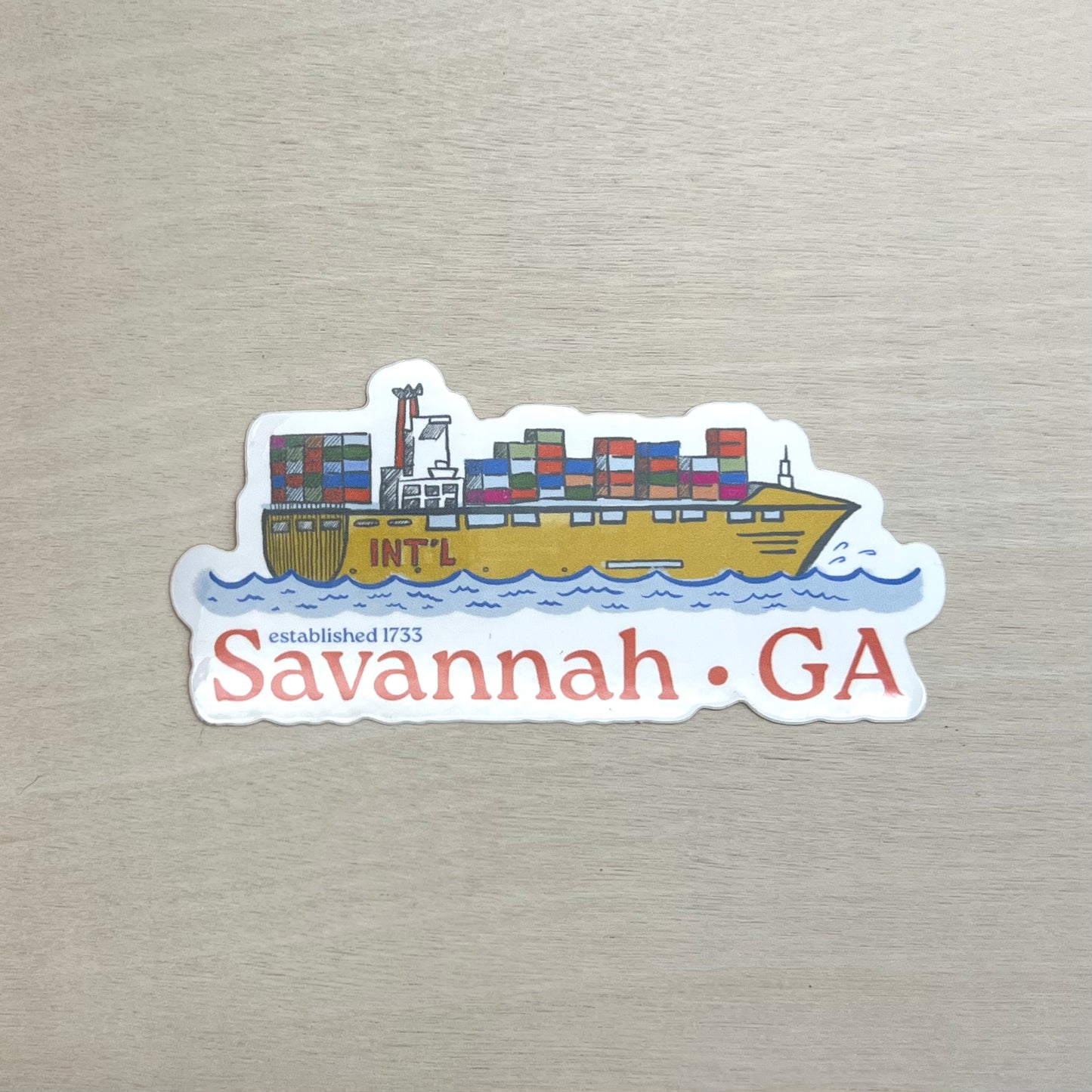 Container Ship Savannah Sticker