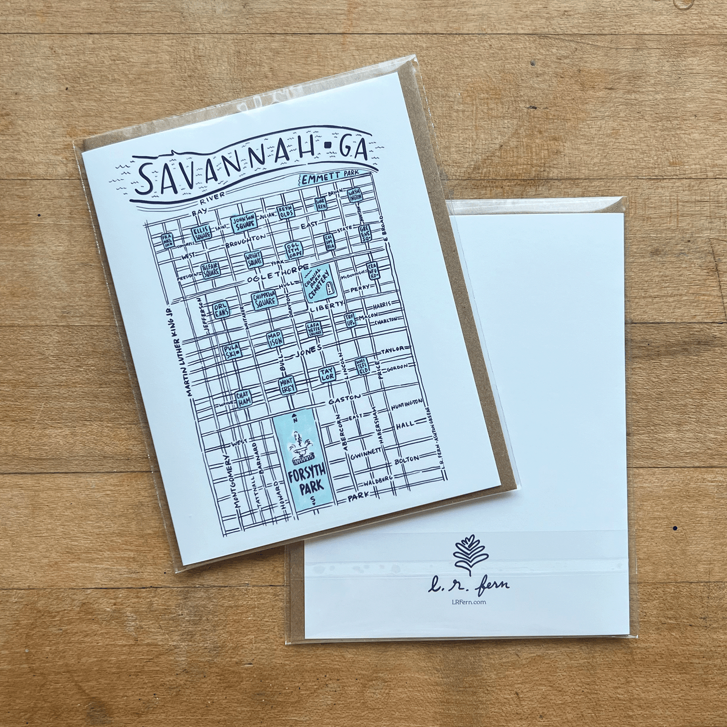Savannah Squares and Grid Greeting Card