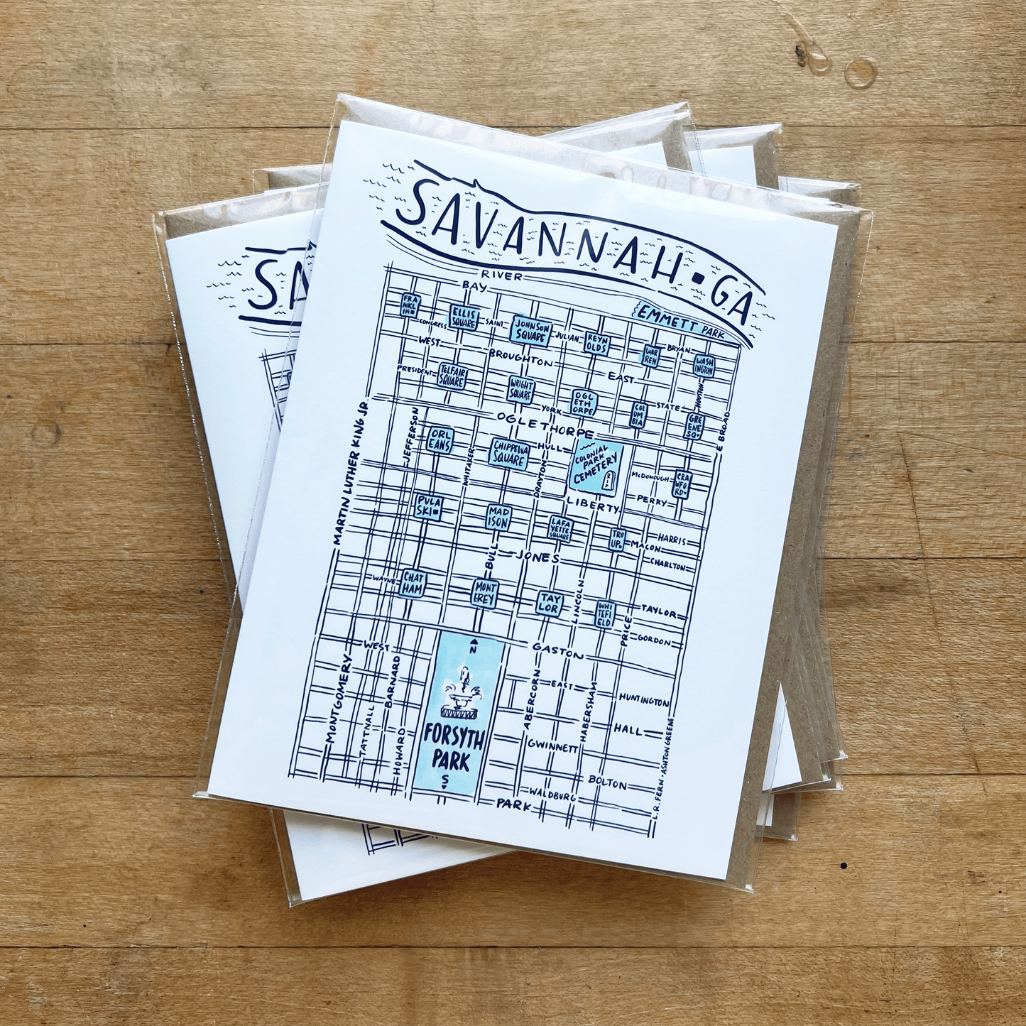 Savannah Squares and Grid Greeting Card