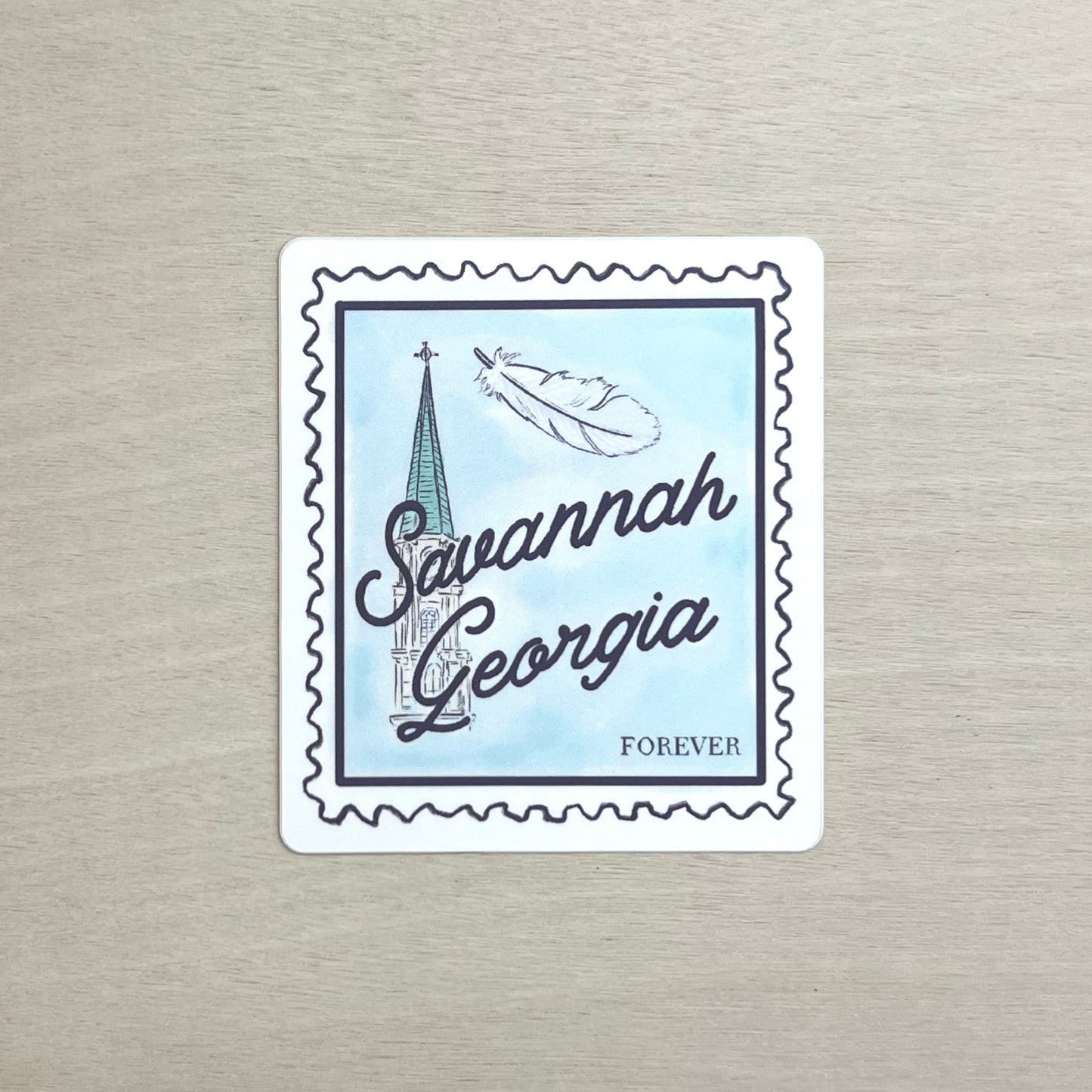 Savannah Feather Stamp Sticker