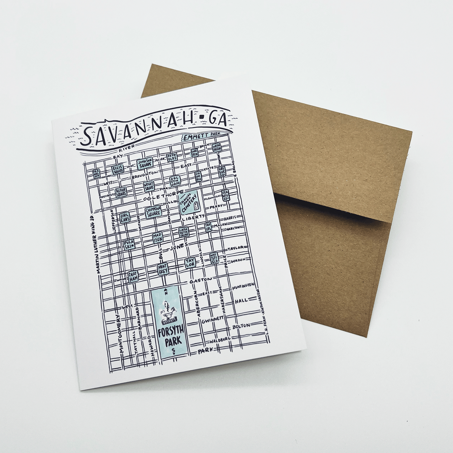 Savannah Squares and Grid Greeting Card