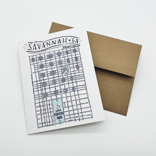Savannah Squares and Grid Greeting Card